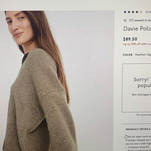 Madewell davie polo sweater in heather sagemist size medium, relaxed fit